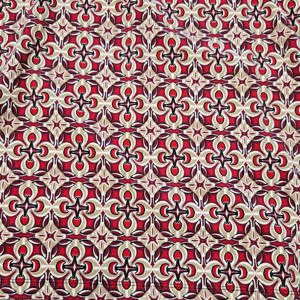 Kim Rogers Medium Red Geometric Medallion Print Long Sleeve Scoop Neck Top - Picture 3 of 7